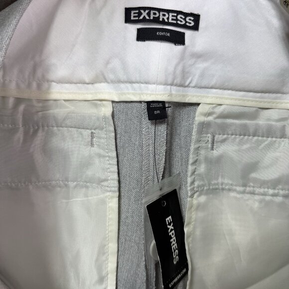 NWT $80 Express Pants Editor Trouser Flare Womens 8R Light Gray Dress Career - Picture 4 of 11